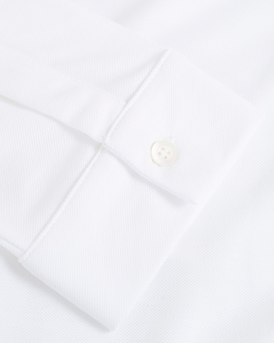 Herre | Skjorter | Sunspel | Long Sleeve Pique Shirt White