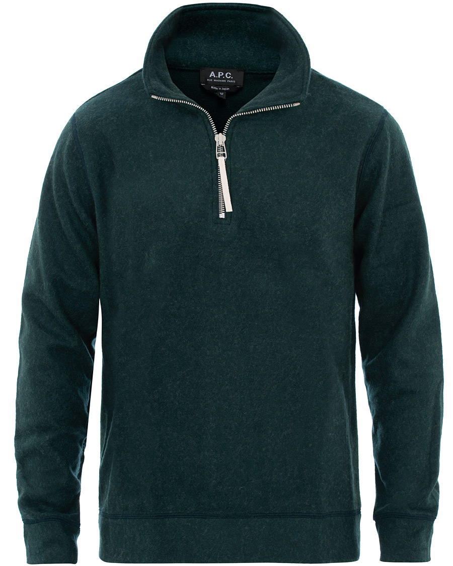 Herre | Gensere | A.P.C. | Half Zip Sweater Green
