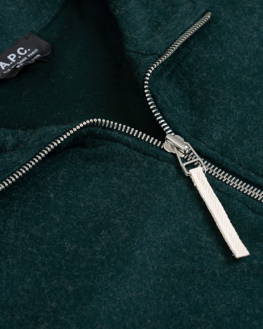 Herre | Gensere | A.P.C. | Half Zip Sweater Green