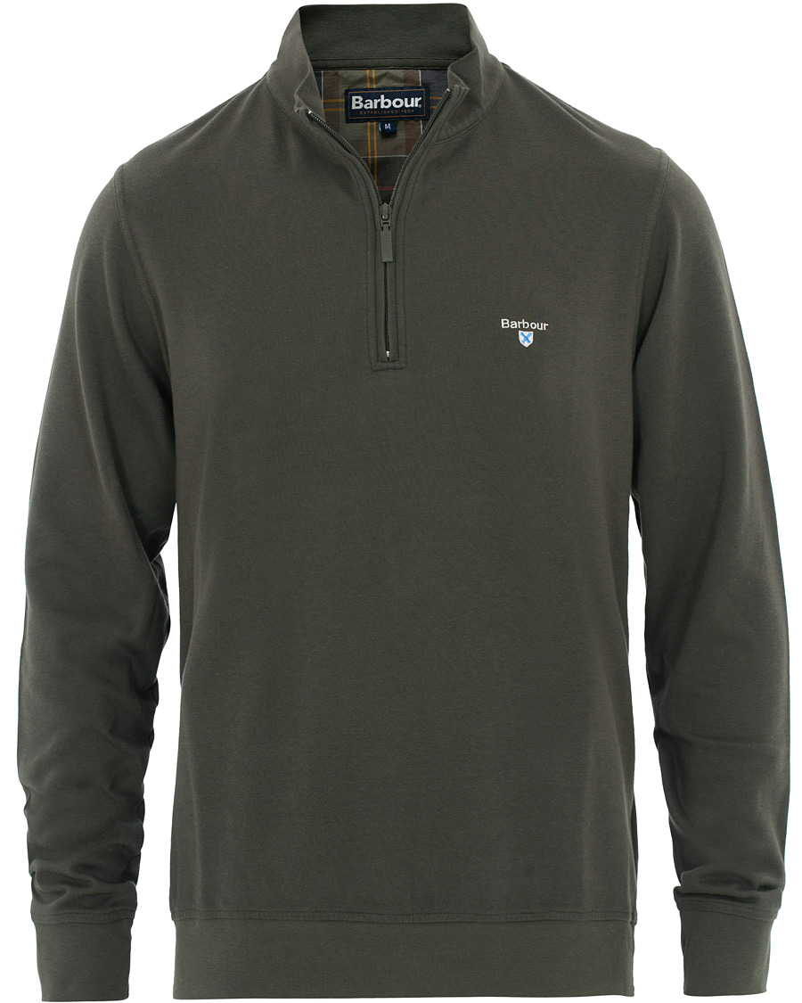 Herre | Gensere | Barbour Lifestyle | Batten Cotton/Modal Half Zip Olive