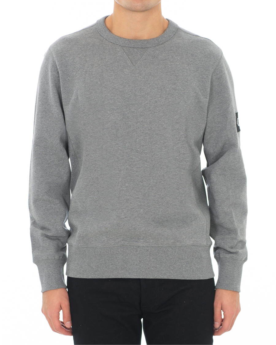 Herre | Gensere | Calvin Klein Jeans | Monogram Sleeve Badge Sweatshirt Mid Grey Heather