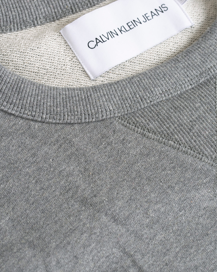 Herre | Gensere | Calvin Klein Jeans | Monogram Sleeve Badge Sweatshirt Mid Grey Heather