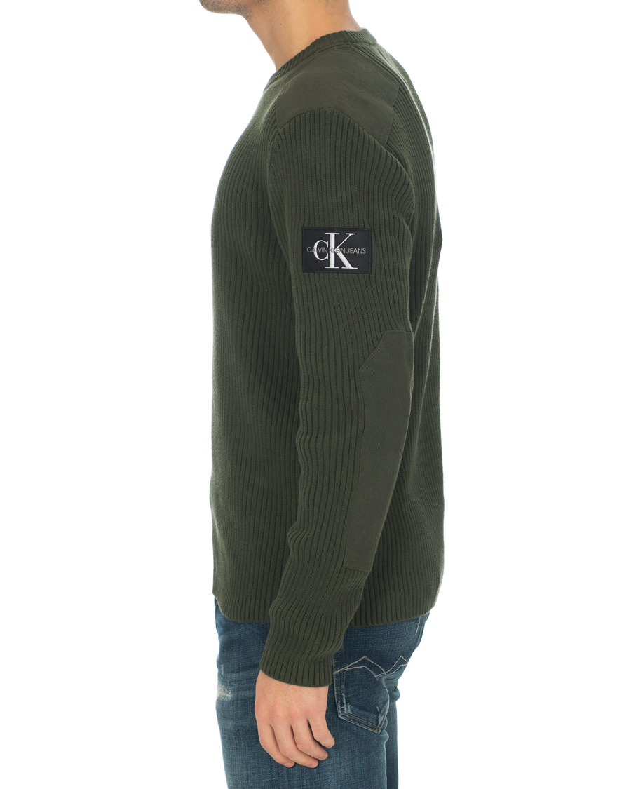 Herre | Gensere | Calvin Klein Jeans | Knitted Monogram Sleeve Badge Crew Neck Deep Depths