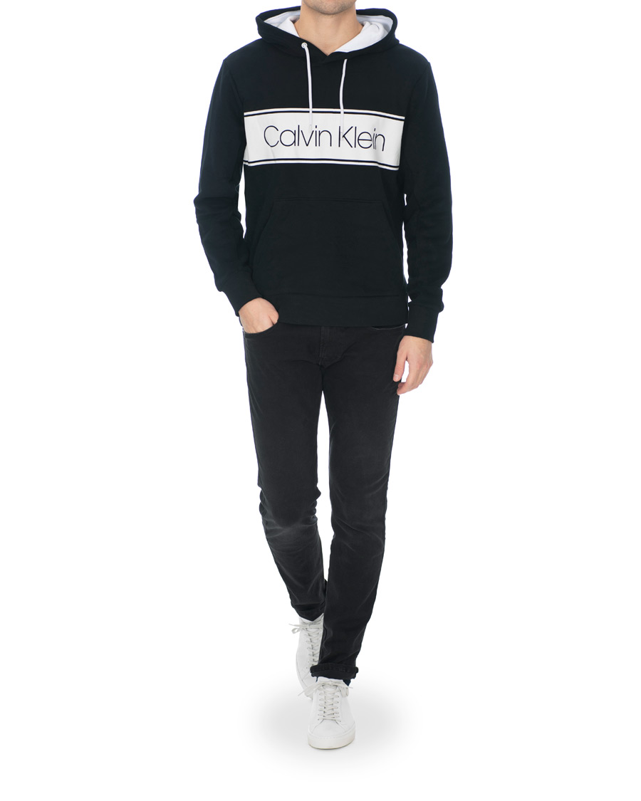 Herre | Gensere | Calvin Klein | Logo Stripe Hoodie Black