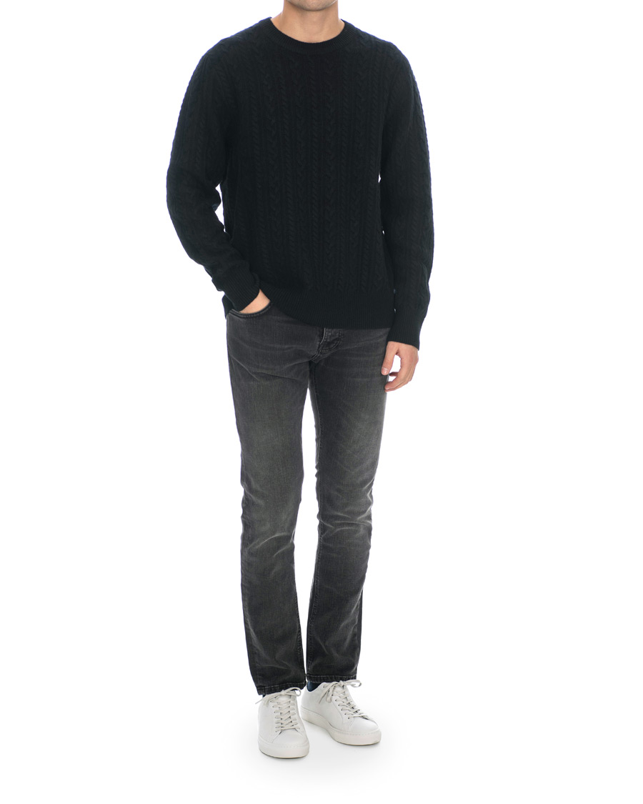 Herre | Gensere | J.Lindeberg | Gregor Soft Cable Crew Neck Black