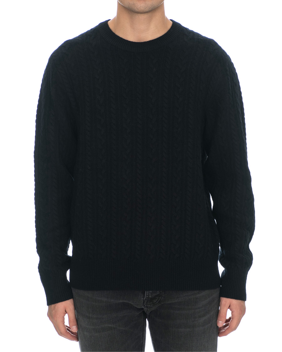 Herre | Gensere | J.Lindeberg | Gregor Soft Cable Crew Neck Black