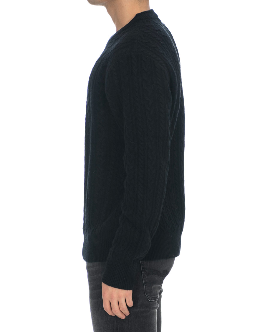 Herre | Gensere | J.Lindeberg | Gregor Soft Cable Crew Neck Black