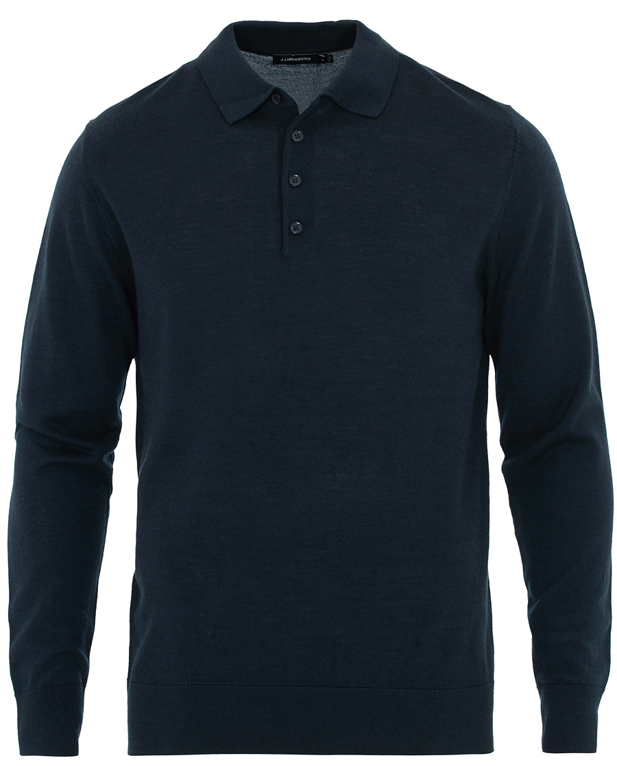Herre | Gensere | J.Lindeberg | Luciano Wool/Silk Pullover Navy