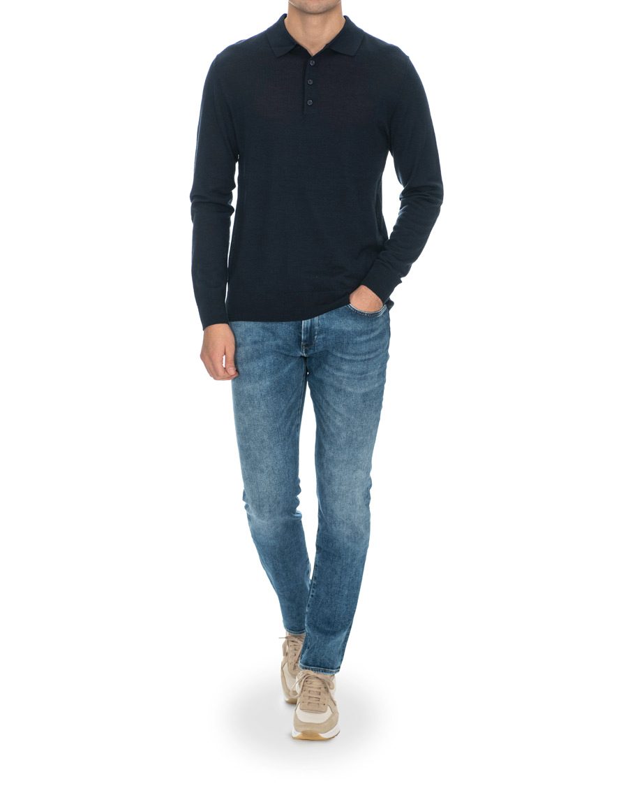 Herre | Gensere | J.Lindeberg | Luciano Wool/Silk Pullover Navy