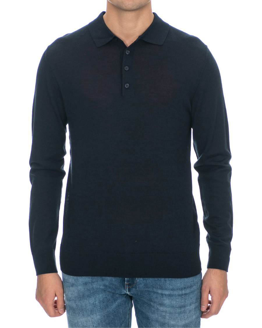 Herre | Gensere | J.Lindeberg | Luciano Wool/Silk Pullover Navy