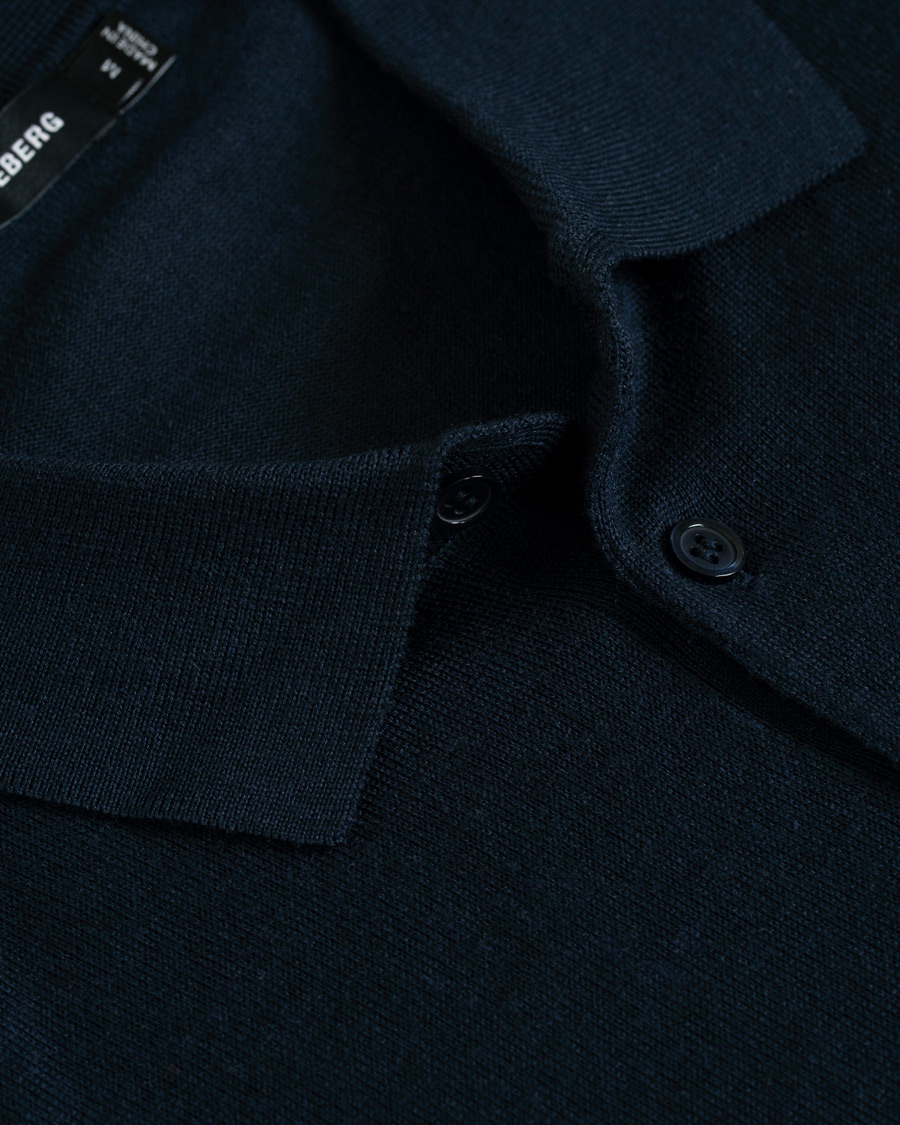 Herre | Gensere | J.Lindeberg | Luciano Wool/Silk Pullover Navy