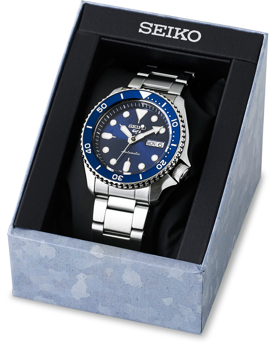Herre | Seiko 5 Sports Mens 43mm 100m Automatic Steel/Blue Dial | Seiko | 5 Sports Mens 43mm 100m Automatic Steel/Blue Dial