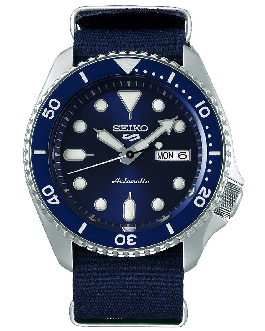 Herre | Seiko 5 Sports Mens 43mm 100m Automatic Blue Dial/Nato | Seiko | 5 Sports Mens 43mm 100m Automatic Blue Dial/Nato