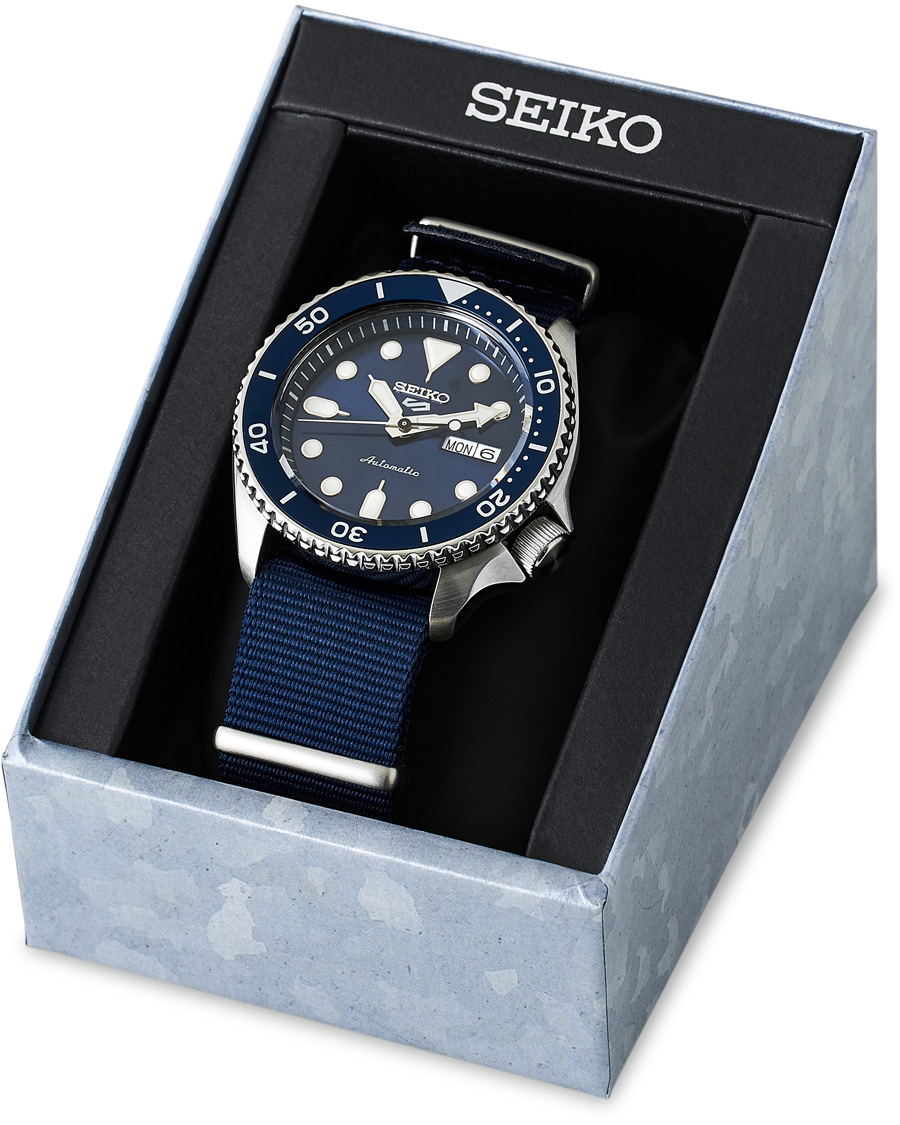 Herre | Seiko 5 Sports Mens 43mm 100m Automatic Blue Dial/Nato | Seiko | 5 Sports Mens 43mm 100m Automatic Blue Dial/Nato