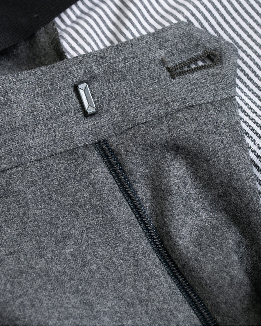 Herre | Bukser | Morris Heritage | Carl Double Pleated Flannel Trousers Grey 46