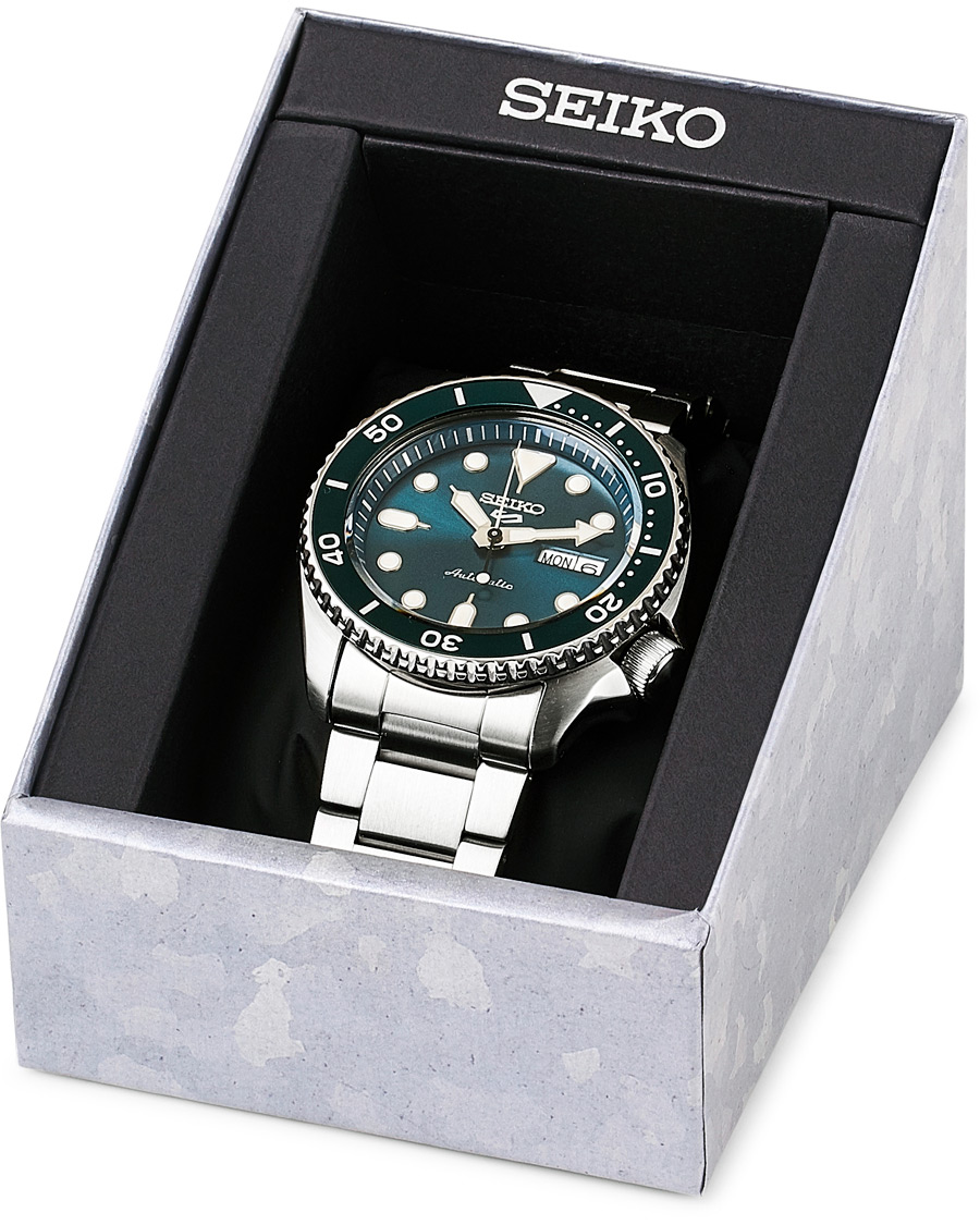 Herre | Seiko 5 Sports Mens 43mm 100m Automatic Steel/Green Dial | Seiko | 5 Sports Mens 43mm 100m Automatic Steel/Green Dial