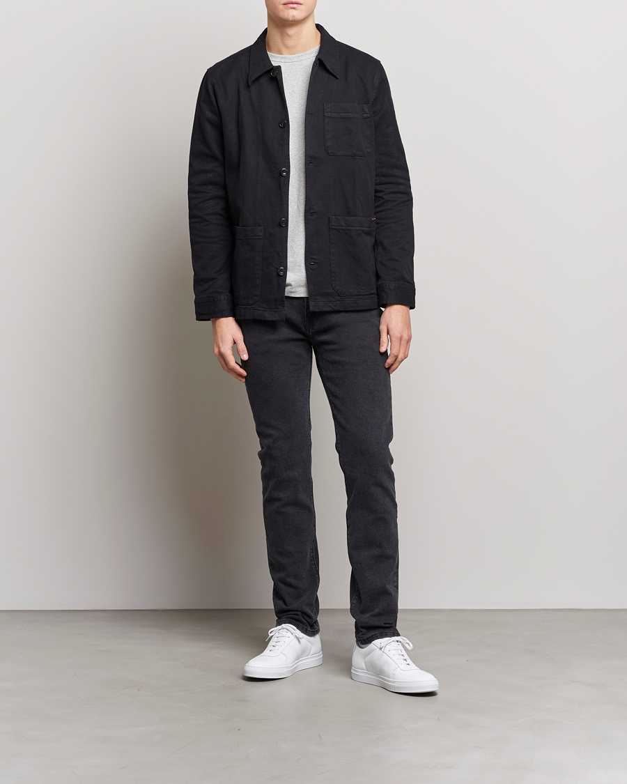 Herre | Jeans | Jeanerica | SM001 Slim Jeans Used Black W29L32
