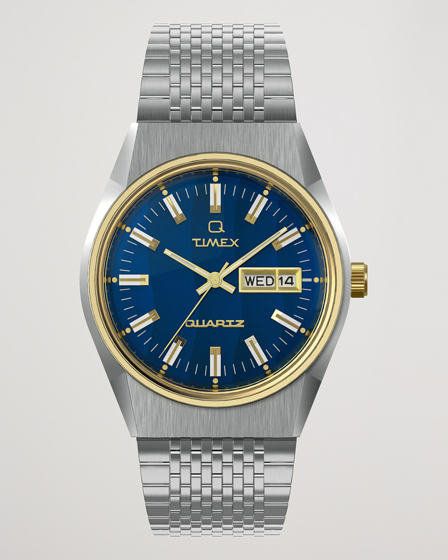 Herre | Timex Q Reissue 1978 Falcon Eye 38mm Steel/Blue Dial | Timex | Q Reissue 1978 Falcon Eye 38mm Steel/Blue Dial