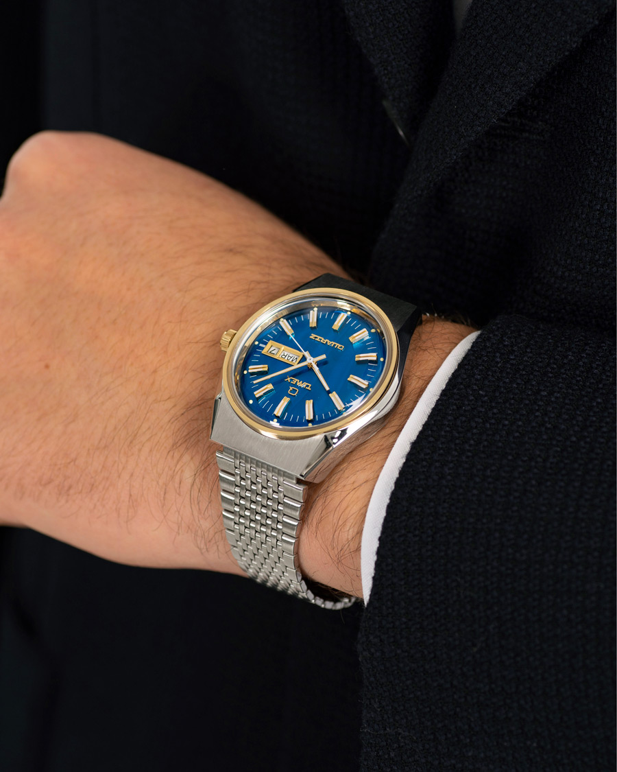 Herre | Timex Q Reissue 1978 Falcon Eye 38mm Steel/Blue Dial | Timex | Q Reissue 1978 Falcon Eye 38mm Steel/Blue Dial