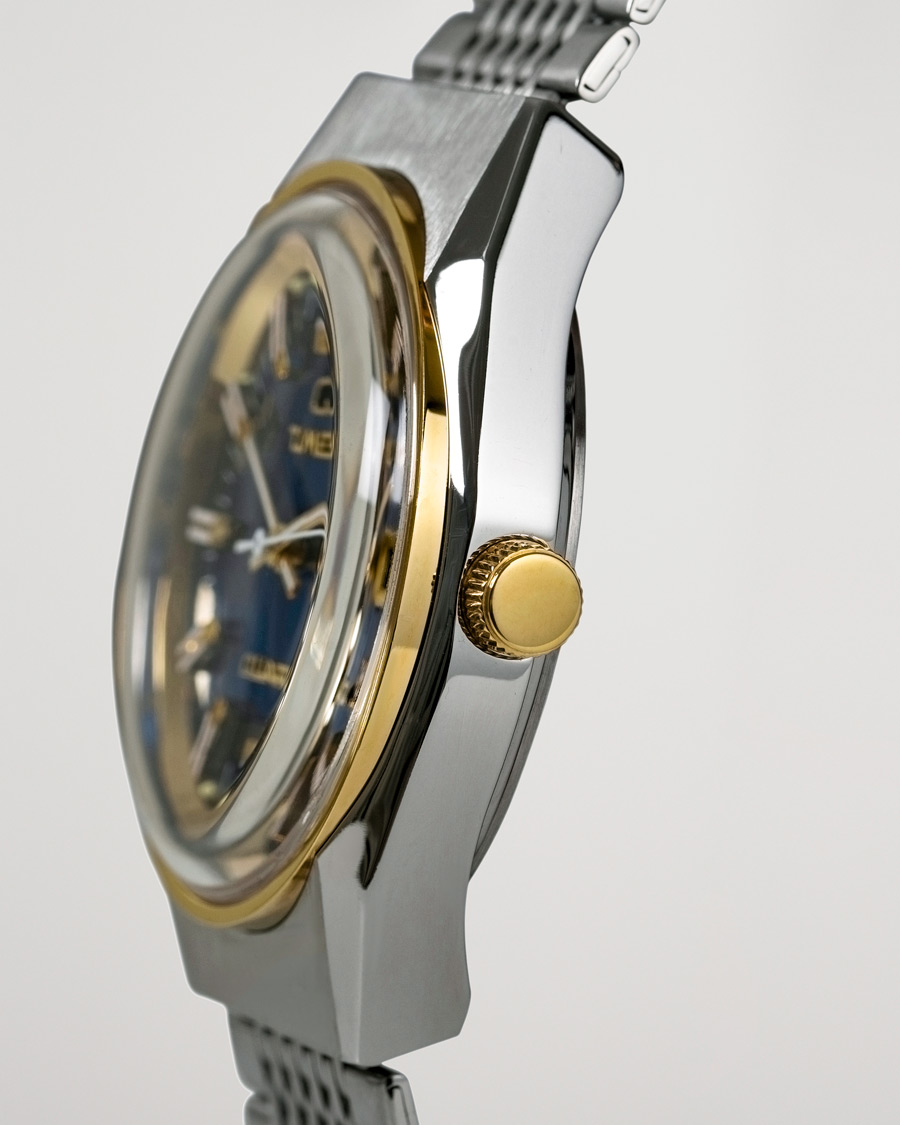 Herre | Timex Q Reissue 1978 Falcon Eye 38mm Steel/Blue Dial | Timex | Q Reissue 1978 Falcon Eye 38mm Steel/Blue Dial