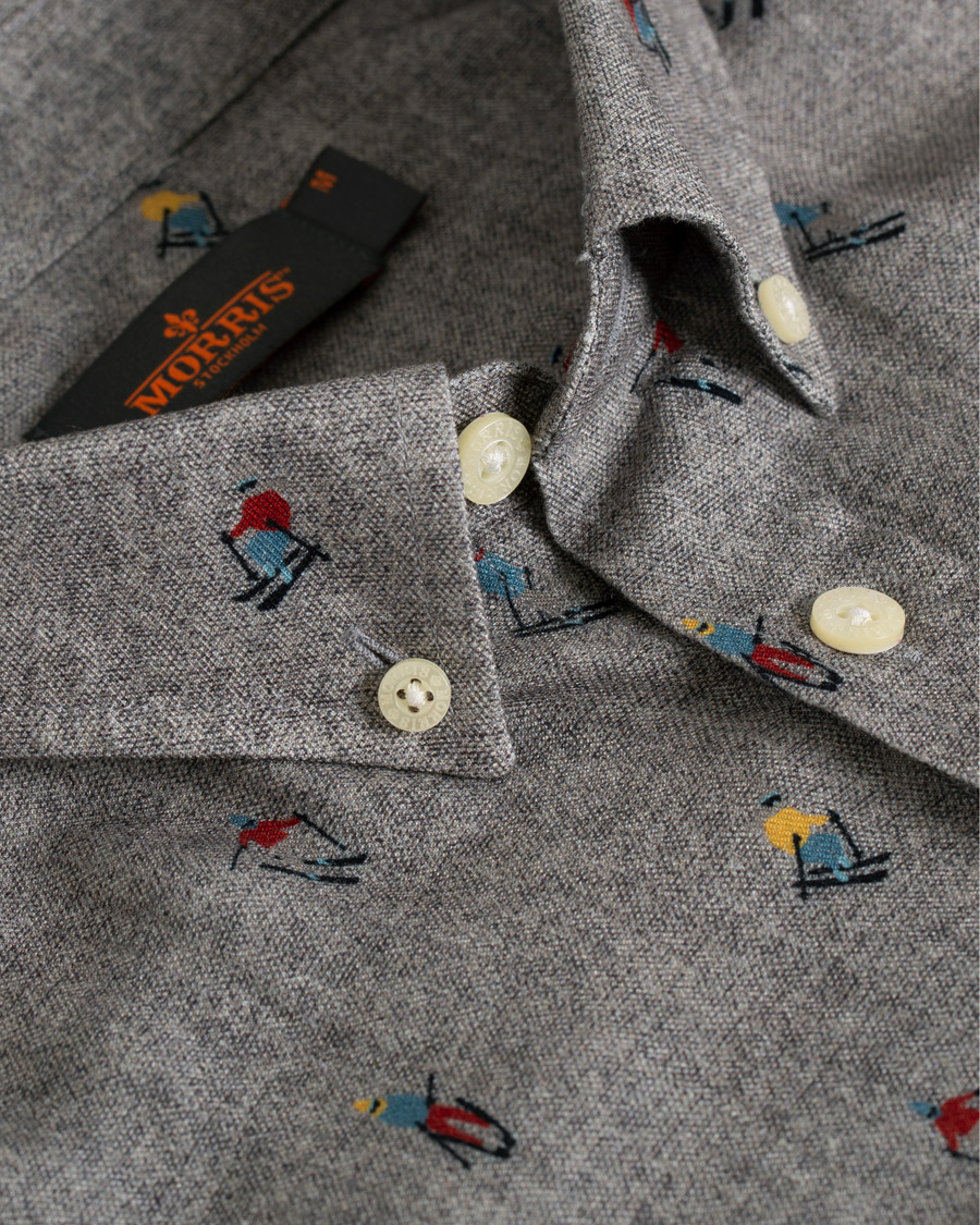 Herre | Skjorter | Morris | Jasper Button Down Tencel Ski Shirt Grey