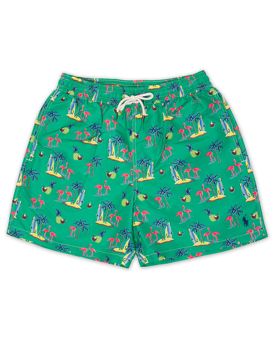 Herre | Badeshorts | Polo Ralph Lauren | Traveler Printed Flamingo Swimshorts Green