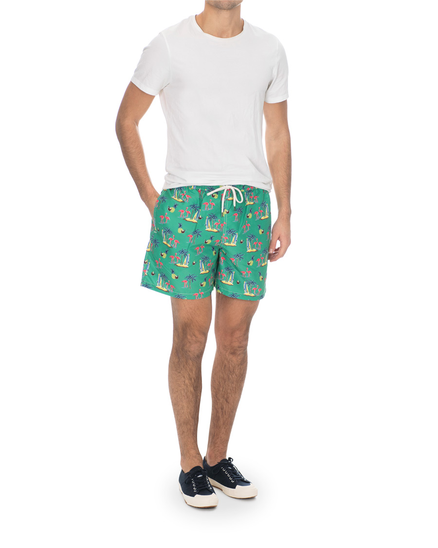 Herre | Badeshorts | Polo Ralph Lauren | Traveler Printed Flamingo Swimshorts Green