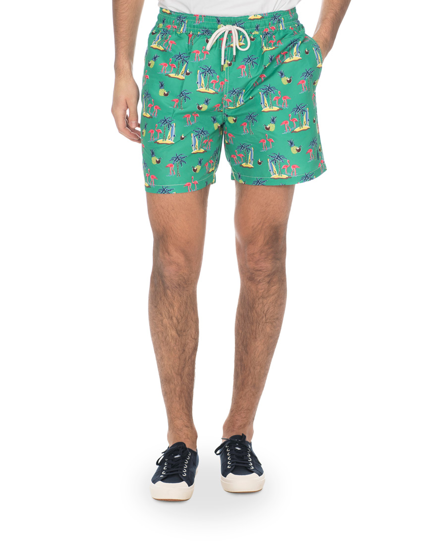 Herre | Badeshorts | Polo Ralph Lauren | Traveler Printed Flamingo Swimshorts Green