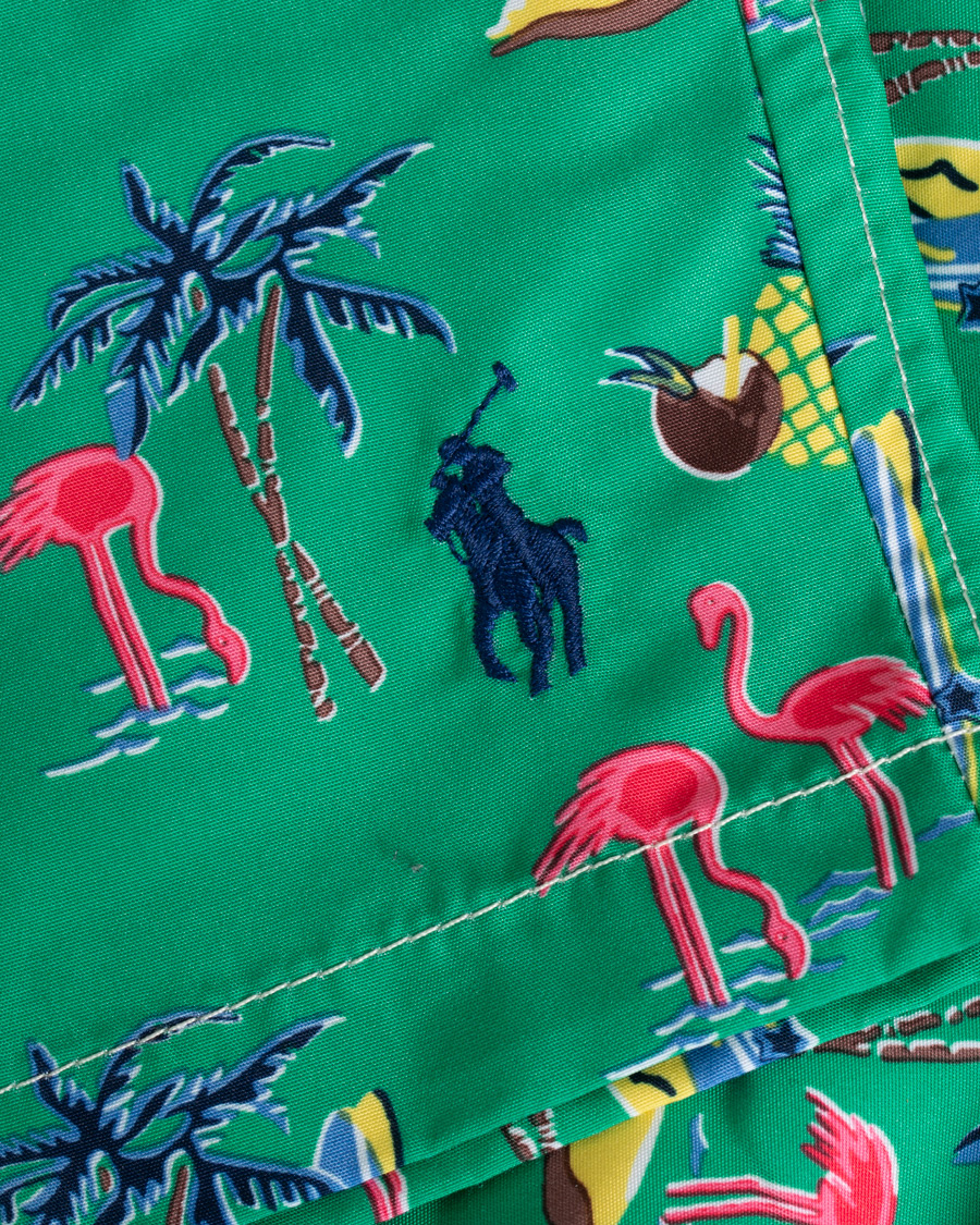 Herre | Badeshorts | Polo Ralph Lauren | Traveler Printed Flamingo Swimshorts Green