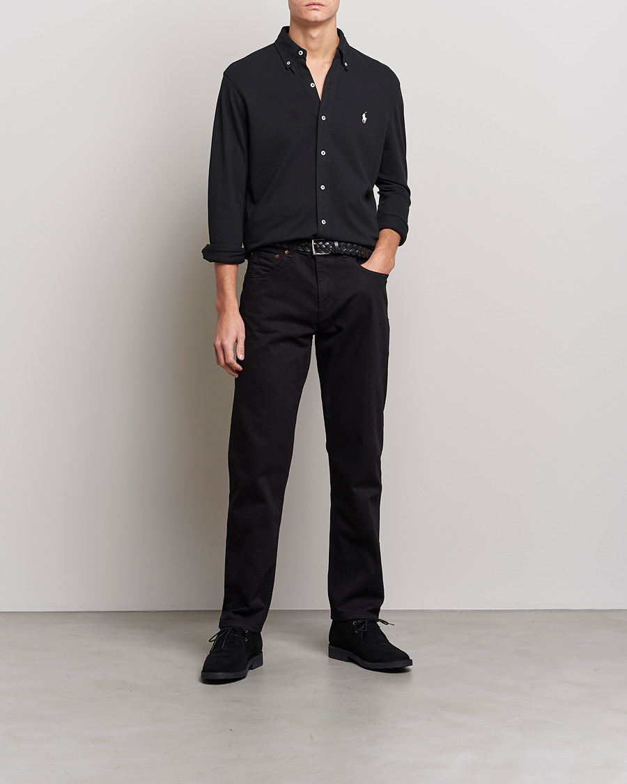 Herre | Skjorter | Polo Ralph Lauren | Featherweight Mesh Shirt Polo Black