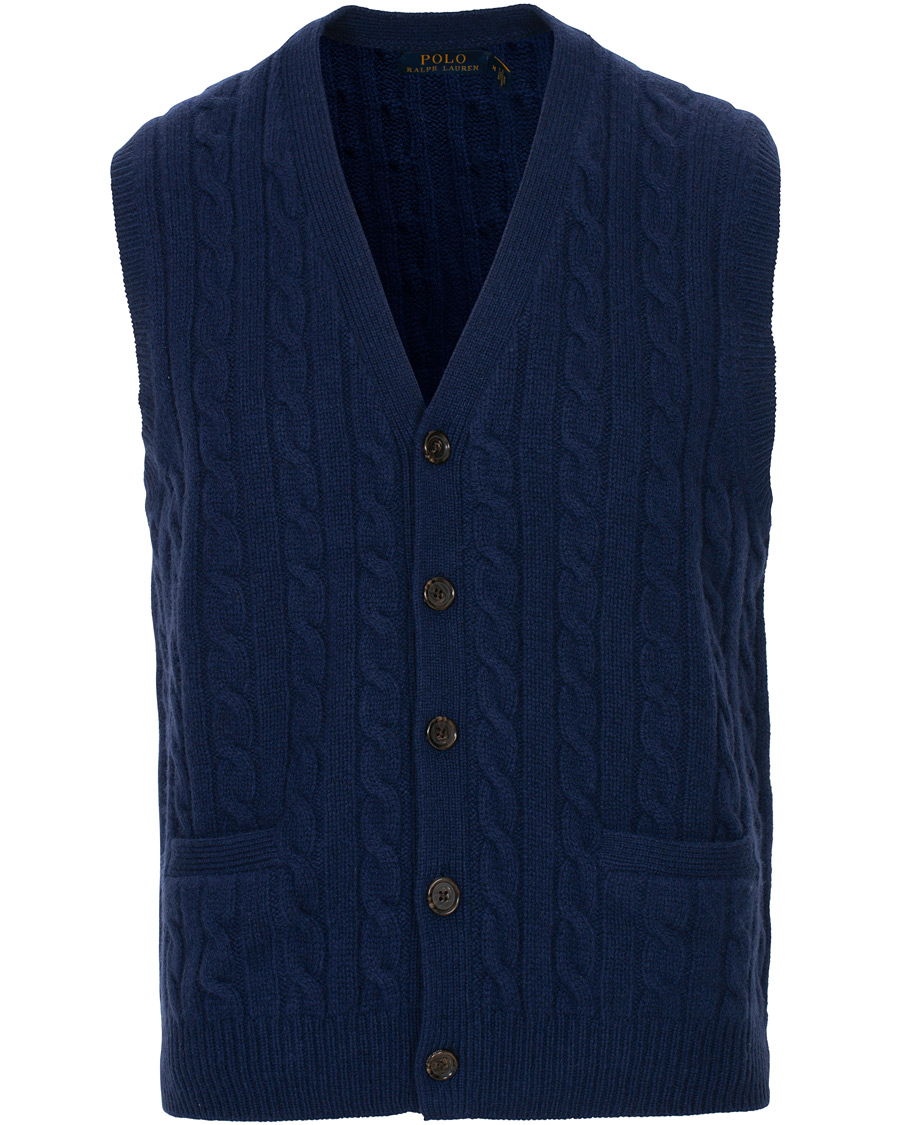 Herre | Gensere | Polo Ralph Lauren | Cotton Cashmere Cable Slipover Newport Navy