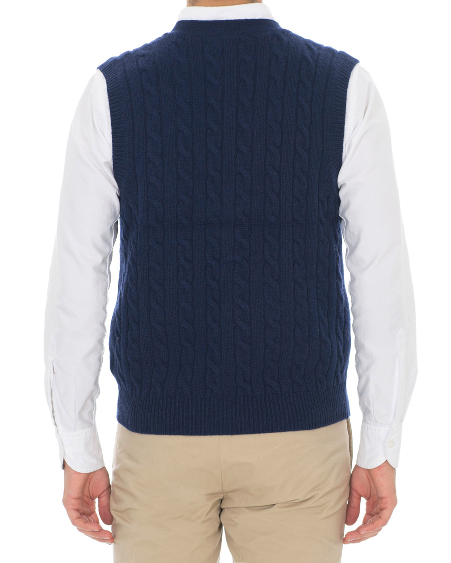 Herre | Gensere | Polo Ralph Lauren | Cotton Cashmere Cable Slipover Newport Navy