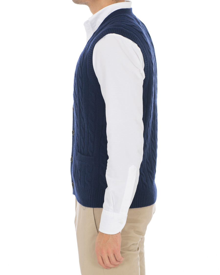 Herre | Gensere | Polo Ralph Lauren | Cotton Cashmere Cable Slipover Newport Navy