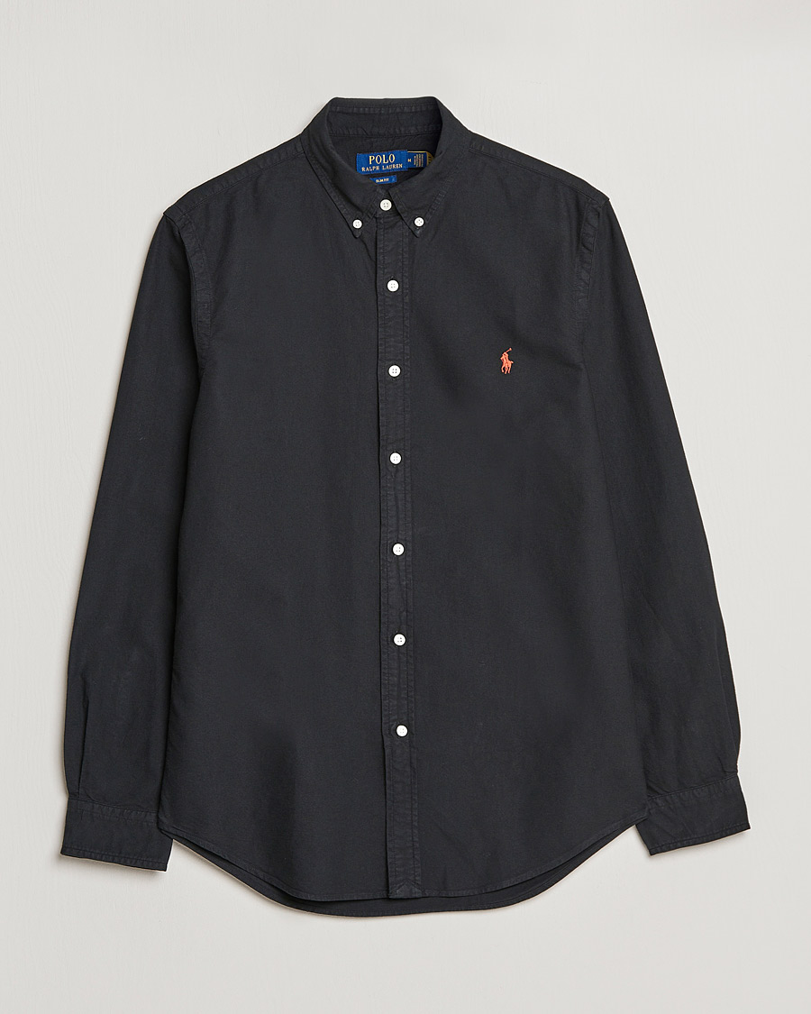 Herre | Skjorter | Polo Ralph Lauren | Slim Fit Garment Dyed Oxford Shirt Polo Black