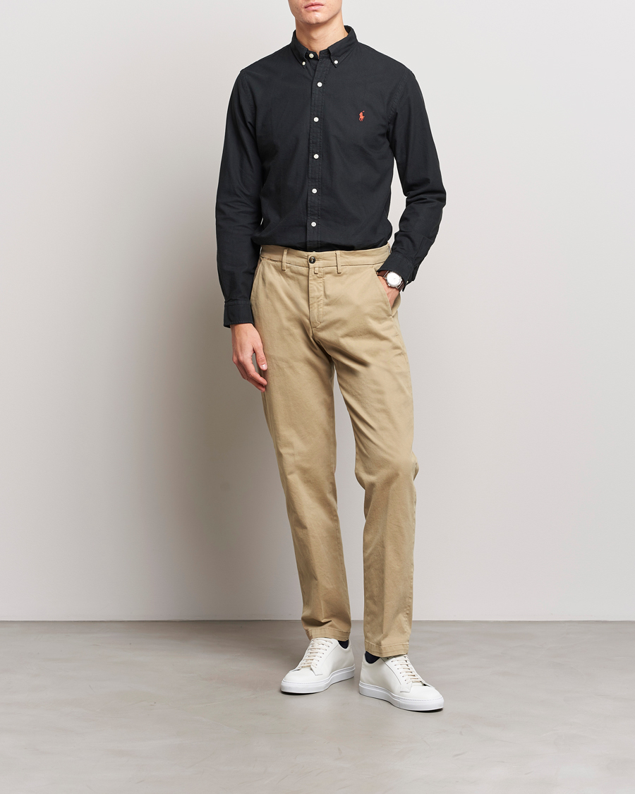 Herre | Skjorter | Polo Ralph Lauren | Slim Fit Garment Dyed Oxford Shirt Polo Black