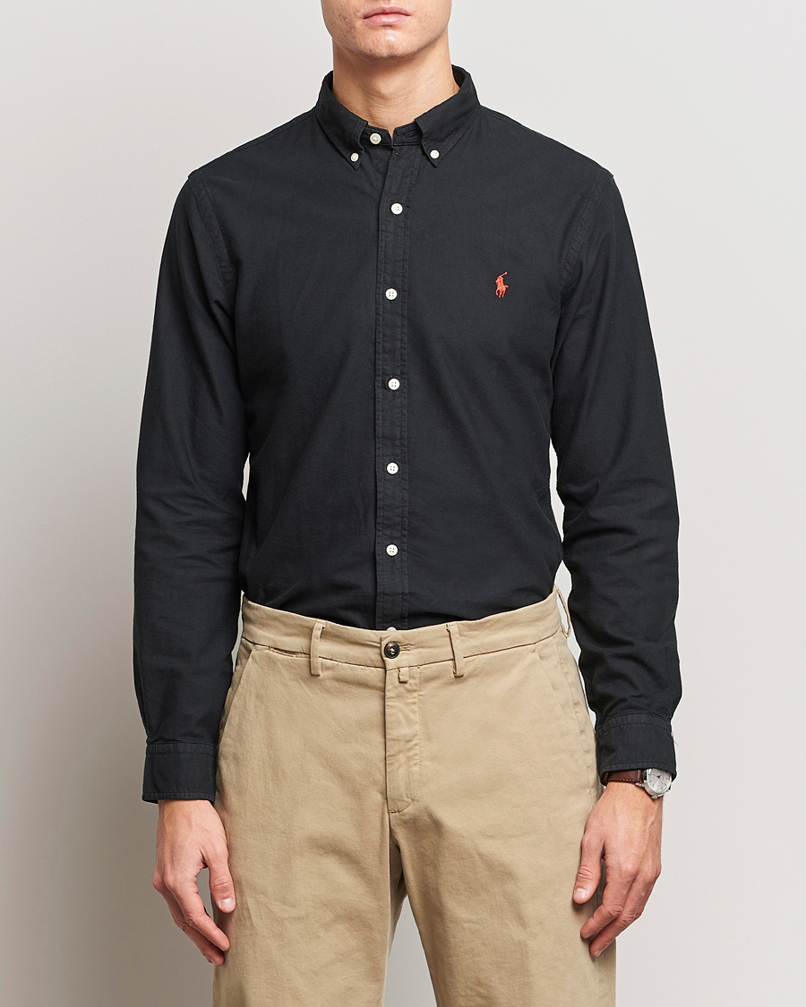 Herre | Skjorter | Polo Ralph Lauren | Slim Fit Garment Dyed Oxford Shirt Polo Black