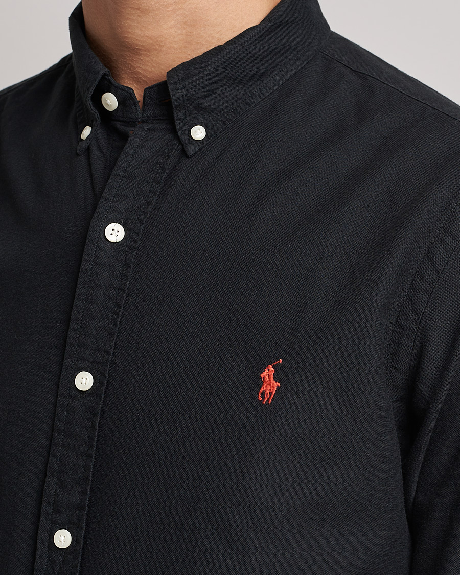 Herre | Skjorter | Polo Ralph Lauren | Slim Fit Garment Dyed Oxford Shirt Polo Black