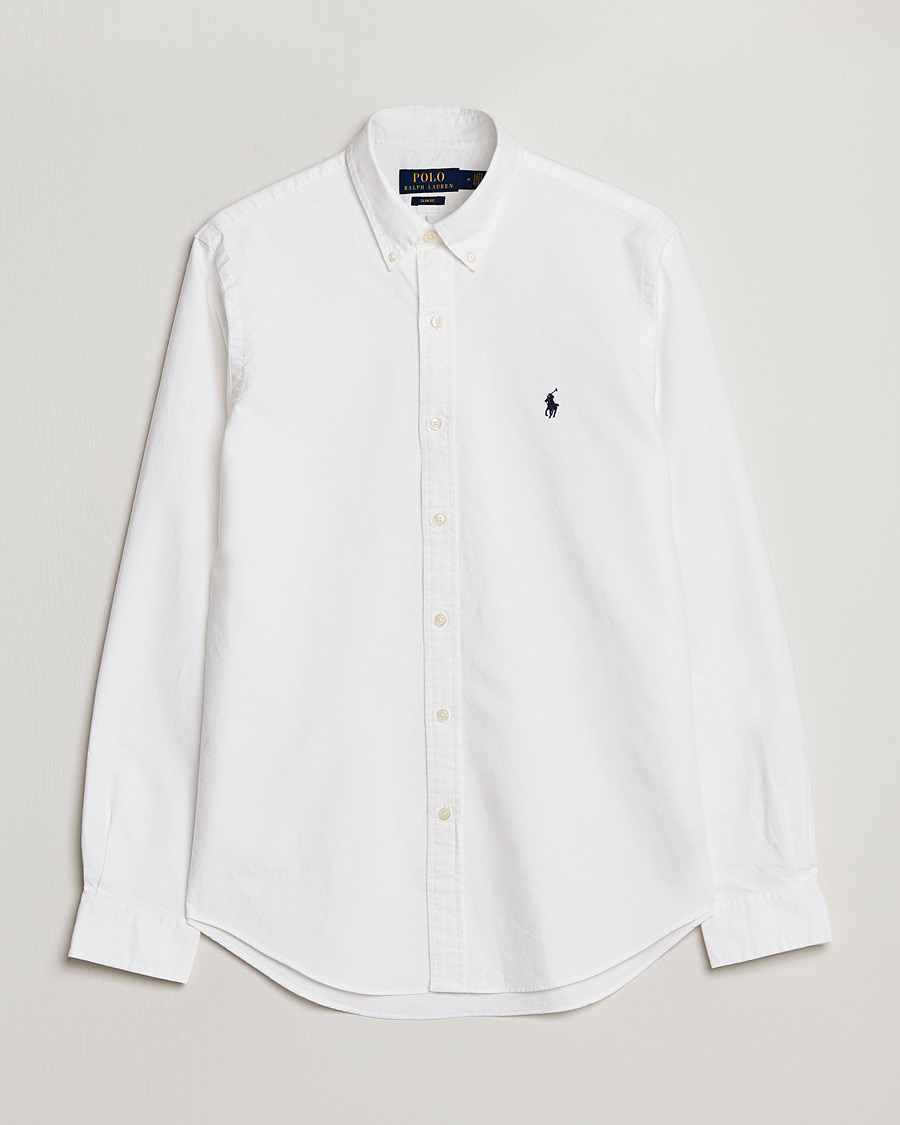 Herre |  | Polo Ralph Lauren | Slim Fit Garment Dyed Oxford Shirt White