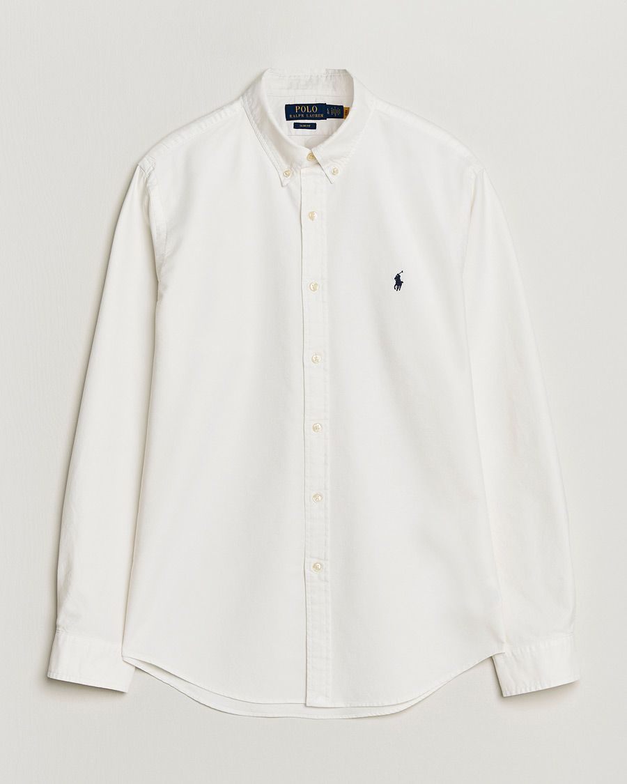 Herre | Skjorter | Polo Ralph Lauren | Slim Fit Garment Dyed Oxford Shirt White