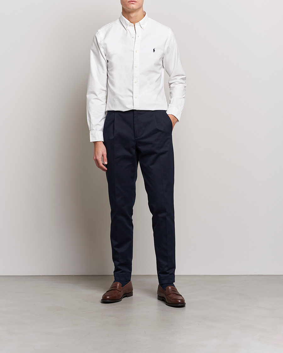 Herre | Oxfordskjorter | Polo Ralph Lauren | Slim Fit Garment Dyed Oxford Shirt White