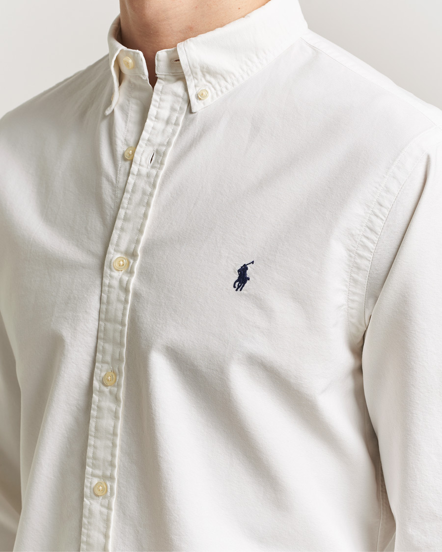 Herre | Skjorter | Polo Ralph Lauren | Slim Fit Garment Dyed Oxford Shirt White
