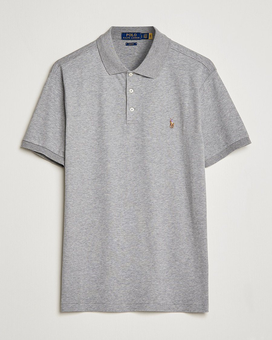 Herre | Pikéer | Polo Ralph Lauren | Slim Fit Pima Cotton Polo Steel Heather