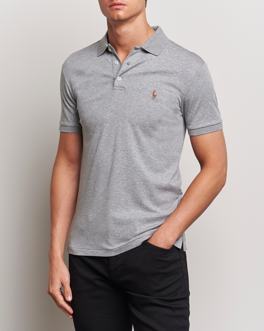Herre | | Polo Ralph Lauren | Slim Fit Pima Cotton Polo Polo Steel Heather