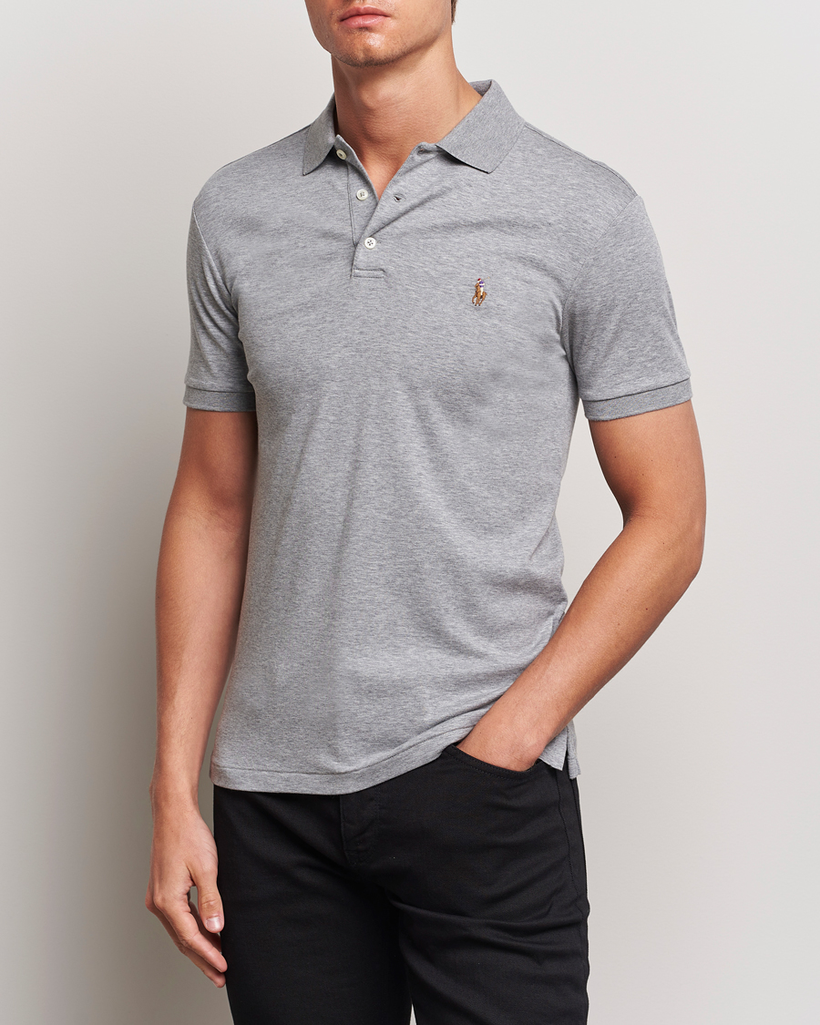 Herre |  | Polo Ralph Lauren | Slim Fit Pima Cotton Polo Steel Heather