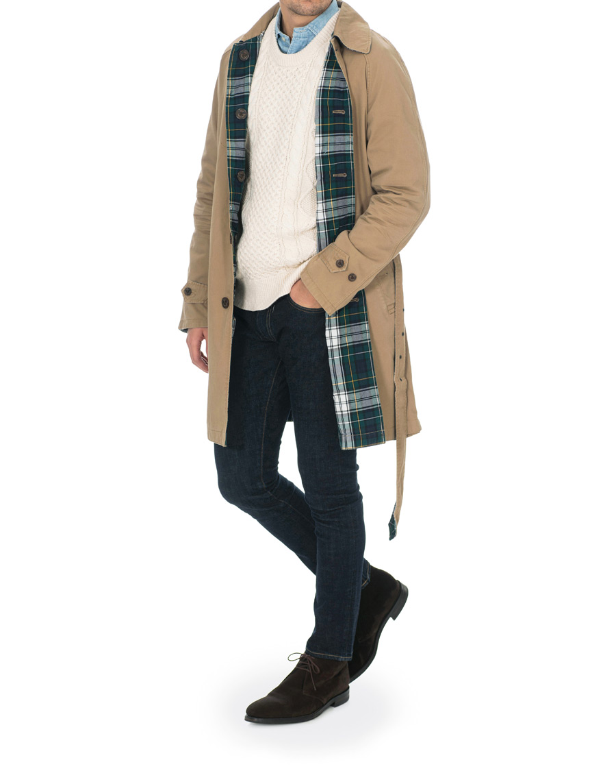Herre | Jakker | Polo Ralph Lauren | Reversible Trench Coat Desert Khaki/Gordon Tartan