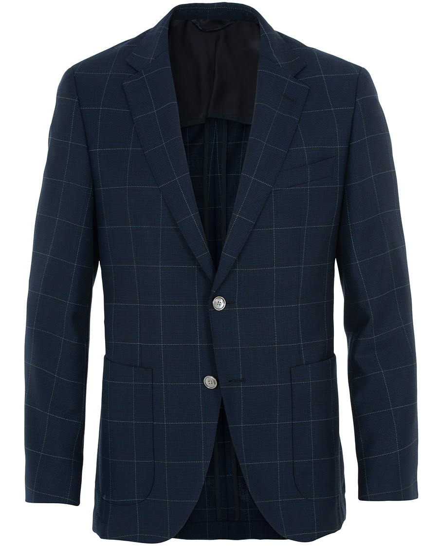 Herre | Dressjakker | BOSS BLACK | BOSS Janson Check Blazer Dark Blue