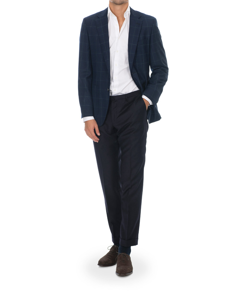 Herre | Dressjakker | BOSS BLACK | BOSS Janson Check Blazer Dark Blue