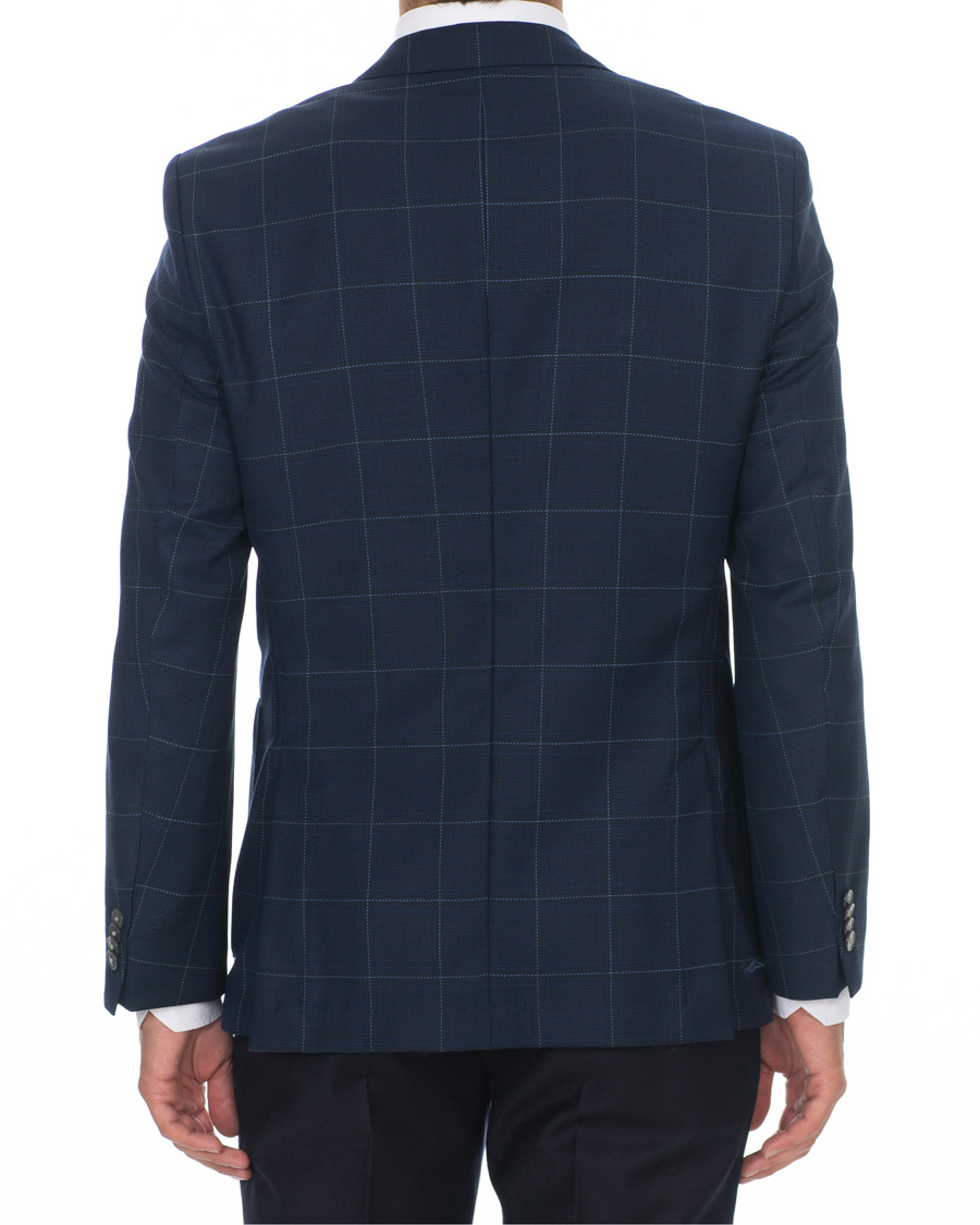 Herre | Dressjakker | BOSS BLACK | BOSS Janson Check Blazer Dark Blue