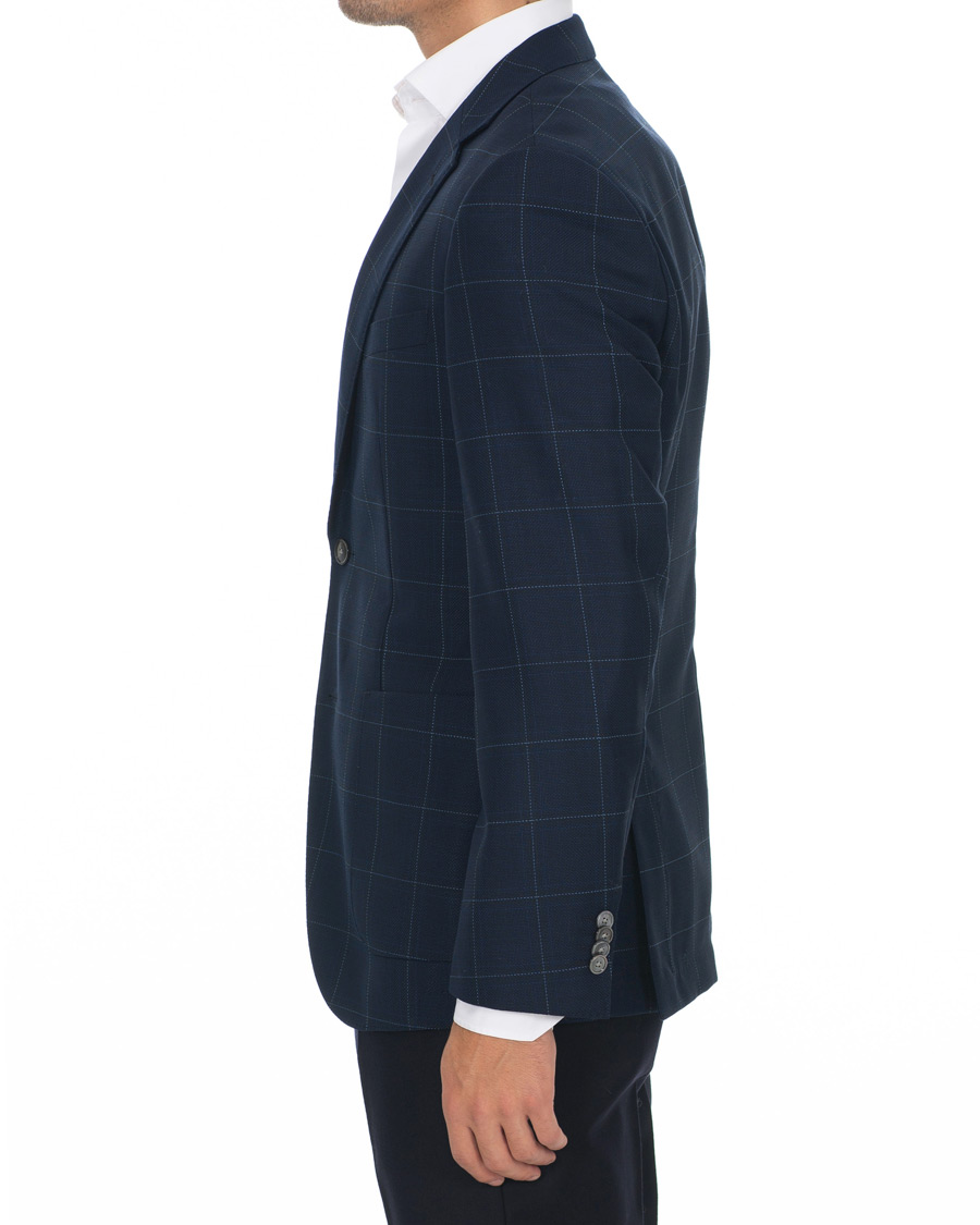 Herre | Dressjakker | BOSS BLACK | BOSS Janson Check Blazer Dark Blue