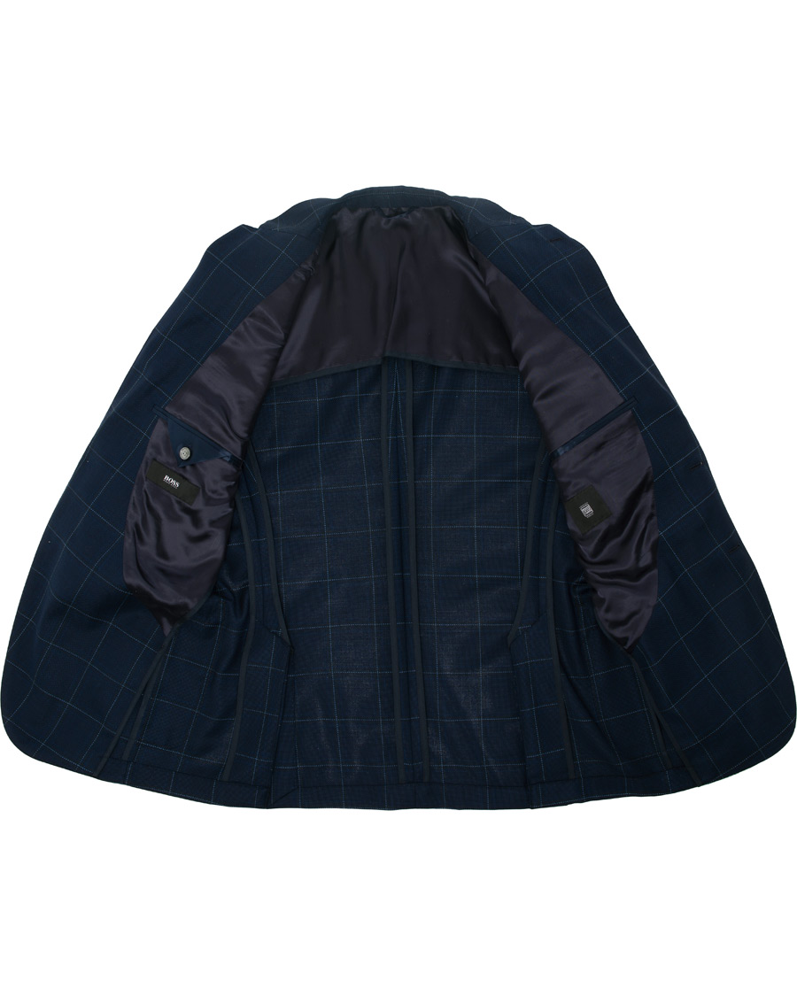 Herre | Dressjakker | BOSS BLACK | BOSS Janson Check Blazer Dark Blue